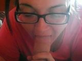 Chubby US Wife Blowjob and Handjob Till Cum